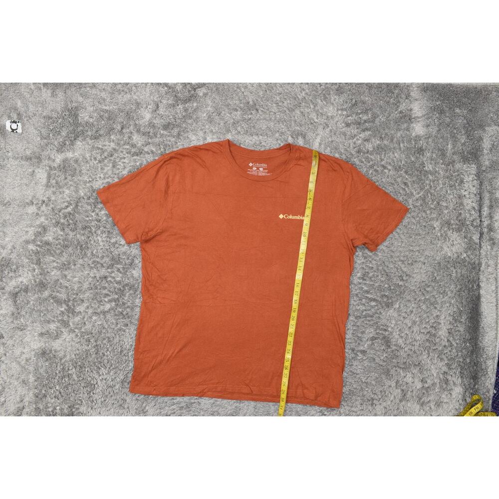 Columbia Men's 2XL Orange Cotton T-Shirt Crew Neck Short Sleeve Solid - Picture 4 of 8